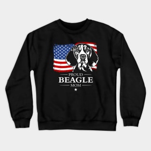 Beagle Mom American Flag patriotic dog Crewneck Sweatshirt